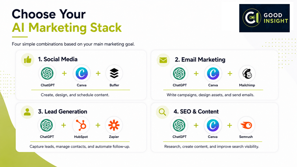 Best AI marketing stack for small business